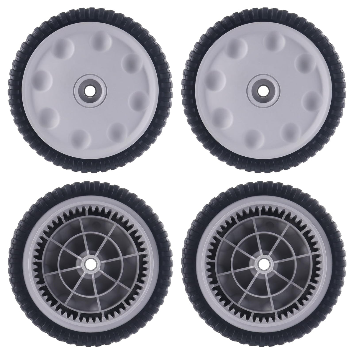 CheeMuii 8in lawn mower wheel package with durable plastic construction for long life