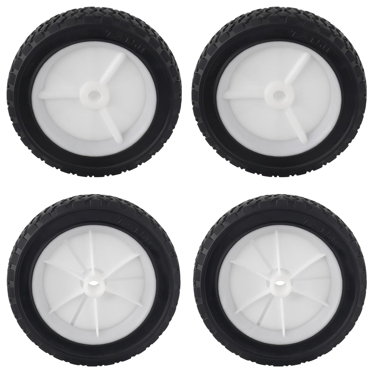 CheeMuii 7-inch lawn mower wheel close-up showing Oregon 72-107 compatibility