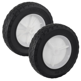 CheeMuii 8in wheel side view, highlighting durable PVC construction for mower replacement.