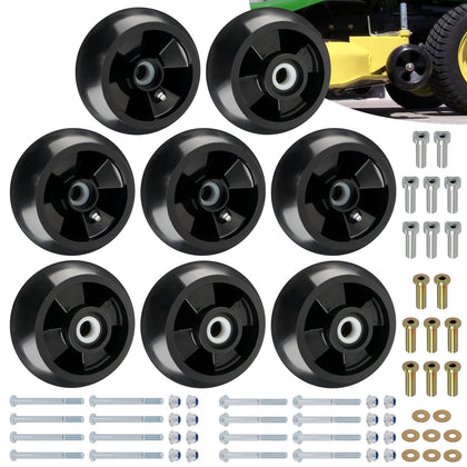 CheeMuii 8-pack deck wheels for AM125172 fitment improves mowing balance.