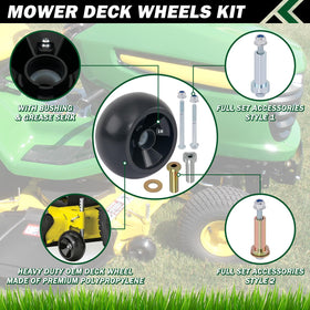 CheeMuii wheels with bushings and grease zerk for easy maintenance.