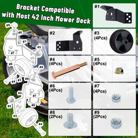 CheeMuii deck bracket kit for 42-inch decks, enables easy mounting.