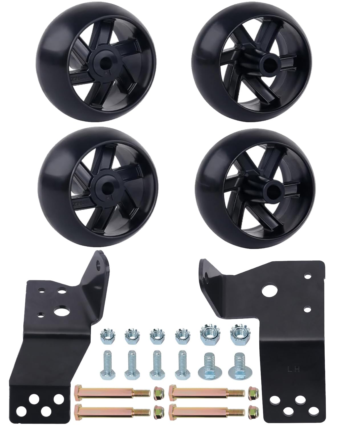 CheeMuii deck wheels for 42-inch mower decks, four smooth-rolling 5-inch wheels.