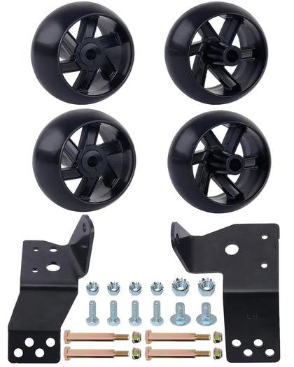 CheeMuii deck wheels for 42-inch mower decks, four smooth-rolling 5-inch wheels.
