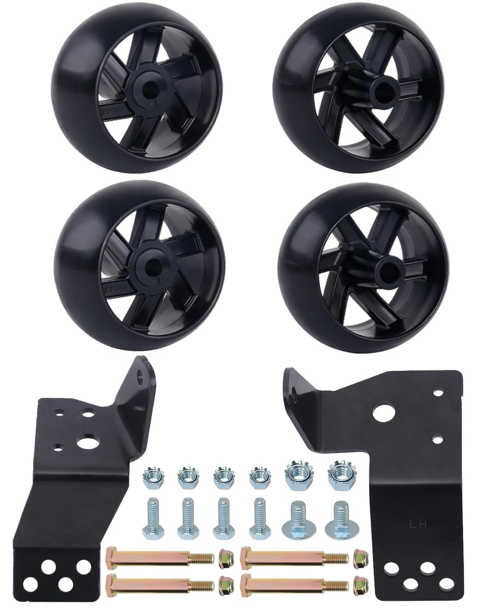 CheeMuii deck wheels for 42-inch mower decks, four smooth-rolling 5-inch wheels.