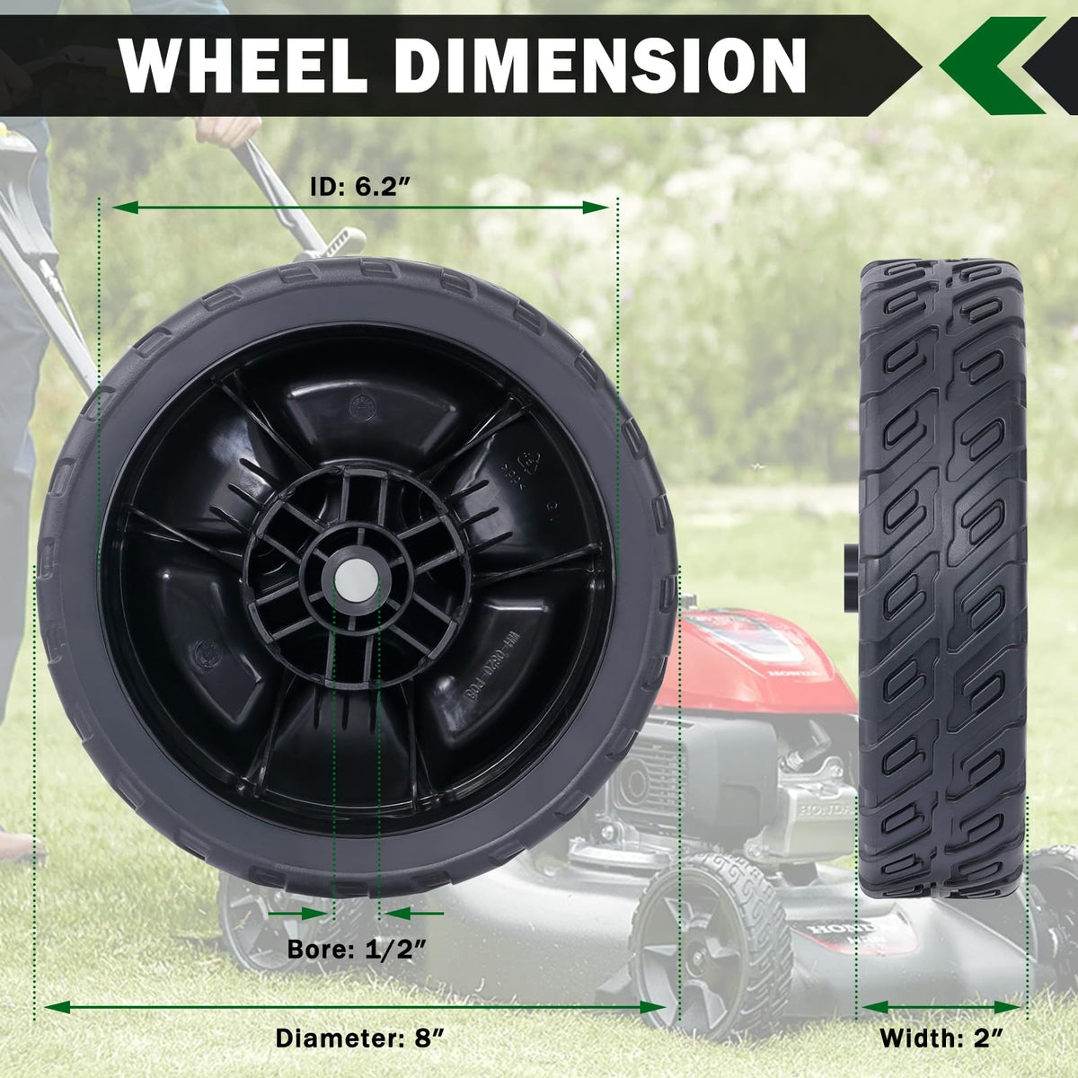 Easy install CheeMuii front wheel swap enables quick mowing