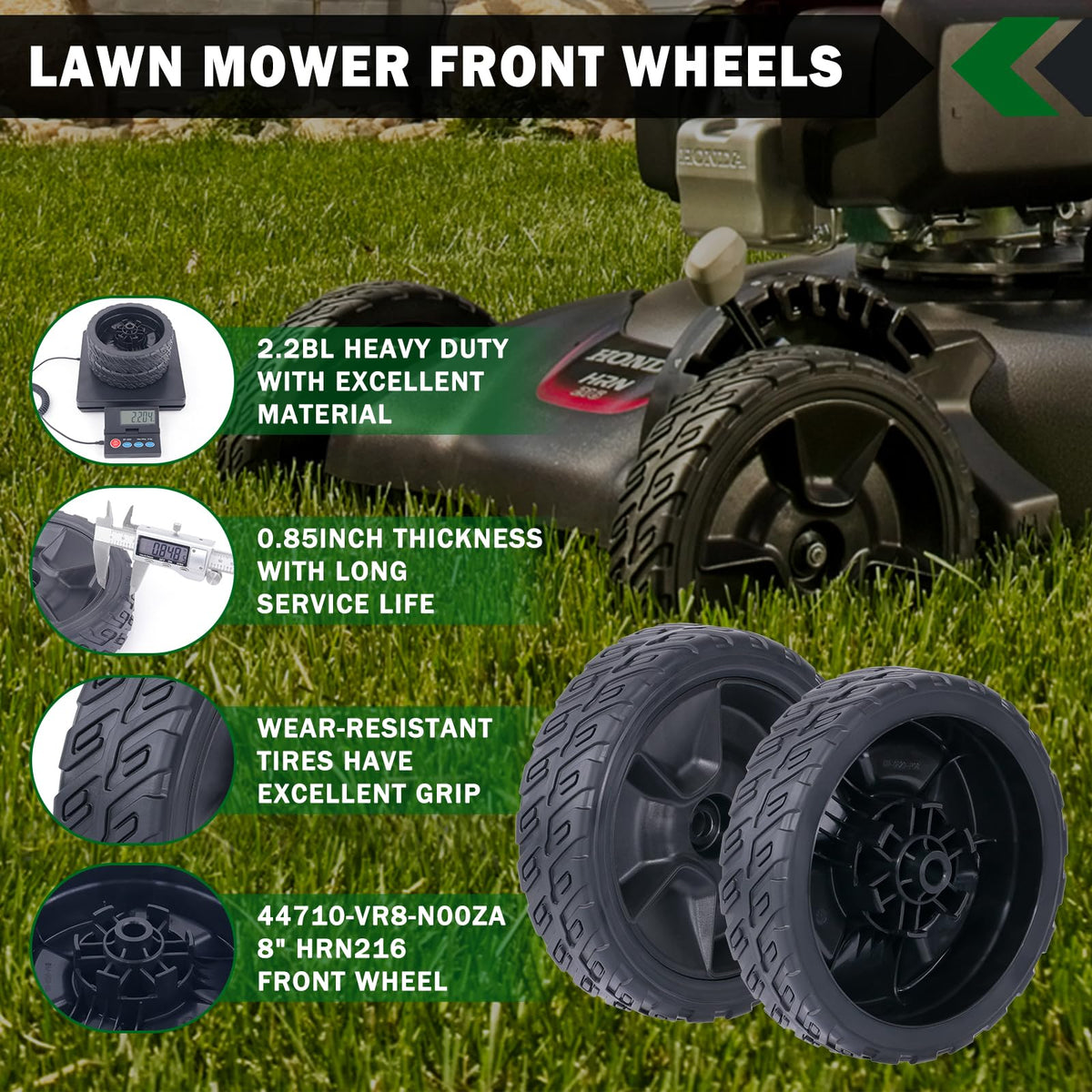 CheeMuii 2-pack front drive wheels for HRN216 mowers