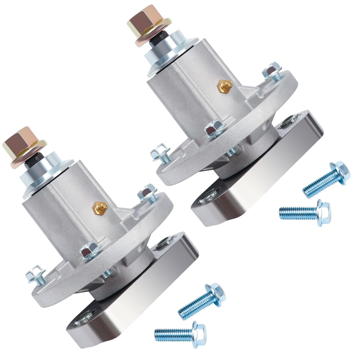 CheeMuii two-pack lawn mower deck spindle ready for replacement and smooth cutting.