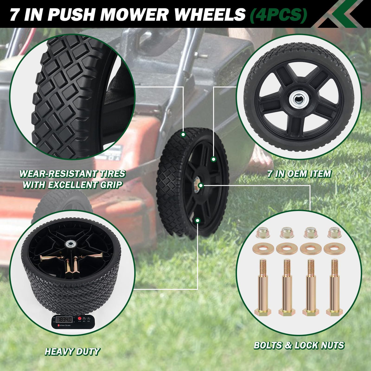 CheeMuii bolt and nut kit with wheels for quick setup.