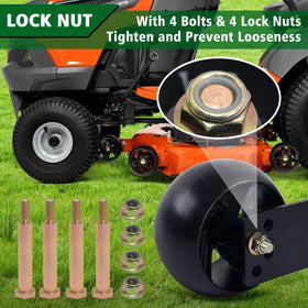 CheeMuii wheel close-up highlights 5-inch diameter for stable mowing support.
