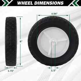 CheeMuii wheels mounted on a mower show quick universal fit.
