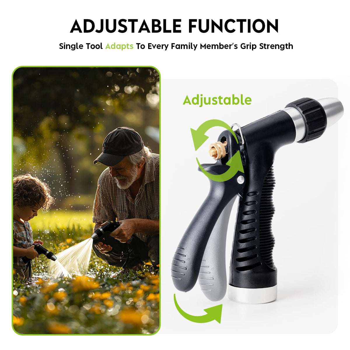 Cheerwater adjustable nozzle head enables precise watering and cleaning