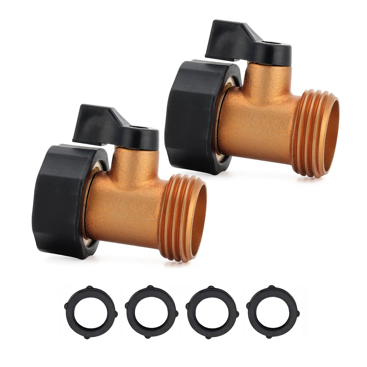 Cheerwater brass shut-off valve connector close-up shows durable construction.