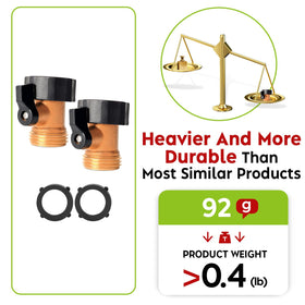 Cheerwater brass valve connects to hoses for quick, controlled water flow.