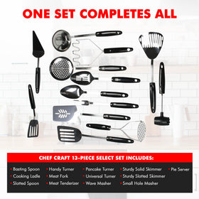 Chef Craft stainless steel spatula with comfortable control during high-heat cooking.