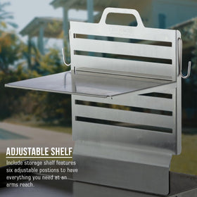 Chef Master quick-attach shelf on a grill for faster setup