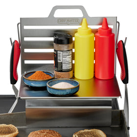 Chef Master outdoor kitchen organizer keeps condiments within easy reach