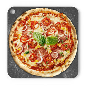 Chef Pomodoro pizza steel viewed from above for even heat and crisp crust.