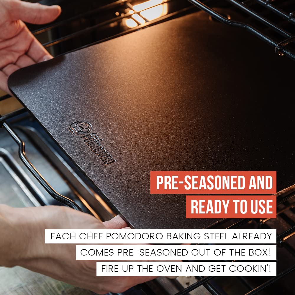 Chef Pomodoro pre-seasoned surface ready to use with smooth release.