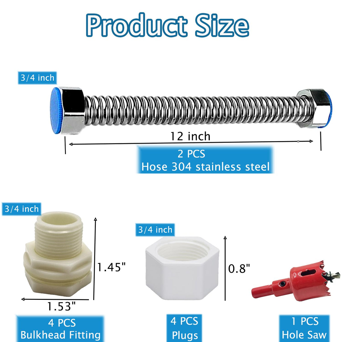 CHENGLAI bulkhead fittings three-quarter-inch ABS durable connections