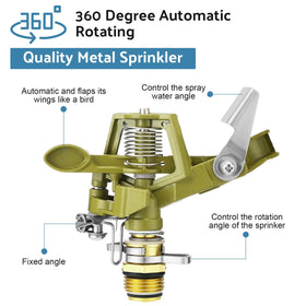 CHENGU 360-degree rotation sprinkler delivering full-circle garden coverage and efficient watering.