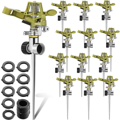 CHENGU 4-pack yard sprinklers enabling versatile lawn coverage and easy series connections.