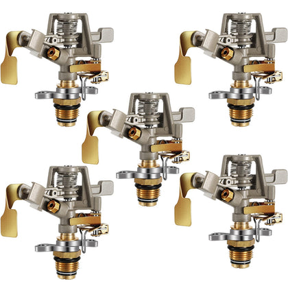 CHENGU impact sprinkler head with brass pulsating action for even lawn coverage.