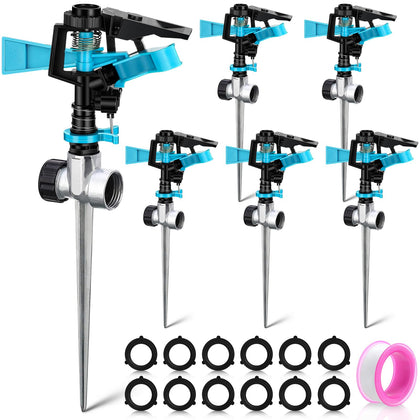 CHENGU Lawn Sprinkler 360° rotation provides even irrigation across the lawn.