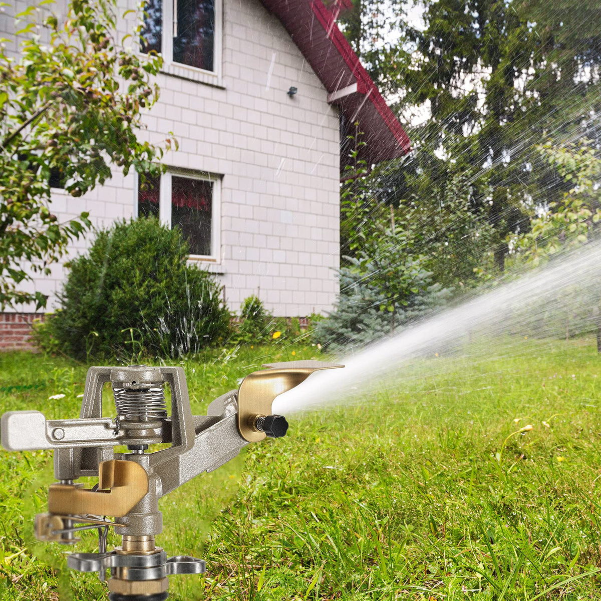 CHENGU five-pack sprinkler heads ready for quick replacement on lawns.
