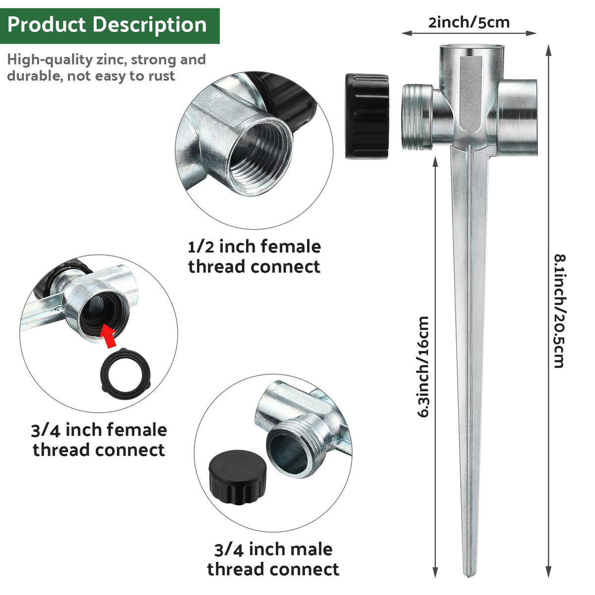 Set of rubber washers included with CHENGU spikes for a tight, leak-free seal.