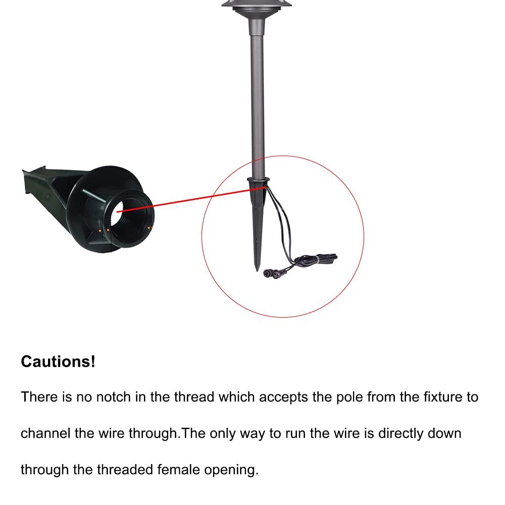Cheopha landscape light stake compatible with 1/2 NPT fixtures for secure mounting