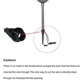 Cheopha landscape light stake compatible with 1/2 NPT fixtures for secure mounting