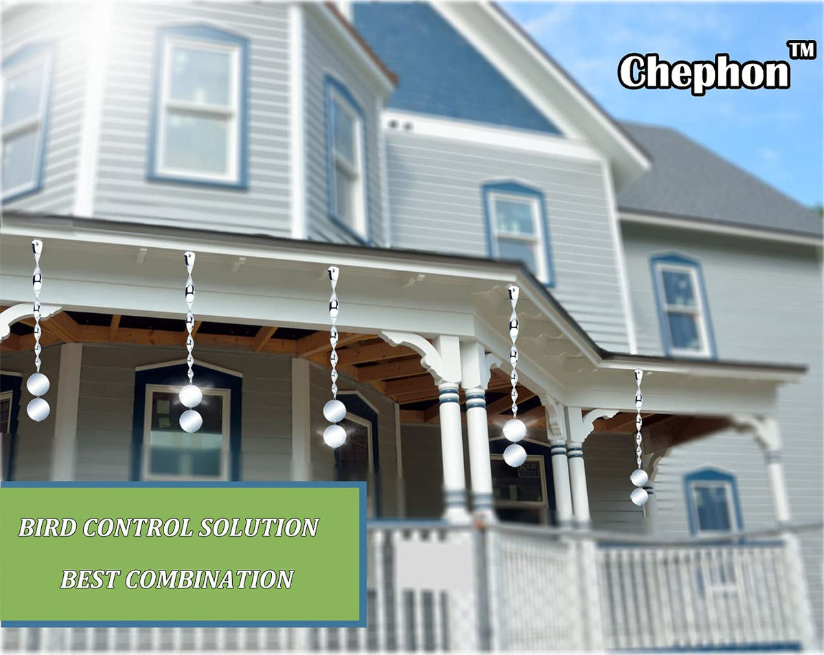 Chephon setup on patio provides practical deterrence and visual appeal.