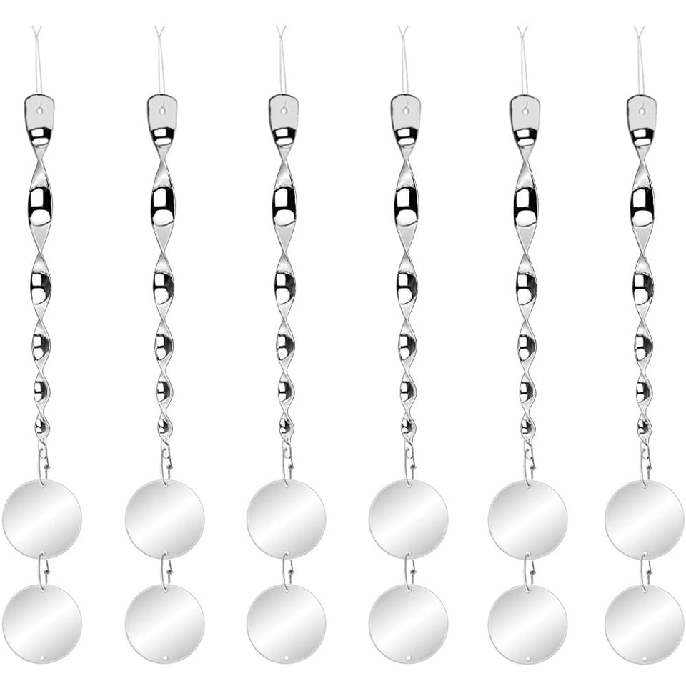 Chephon Bird Scare Rods with Reflective Discs deter birds near windows.