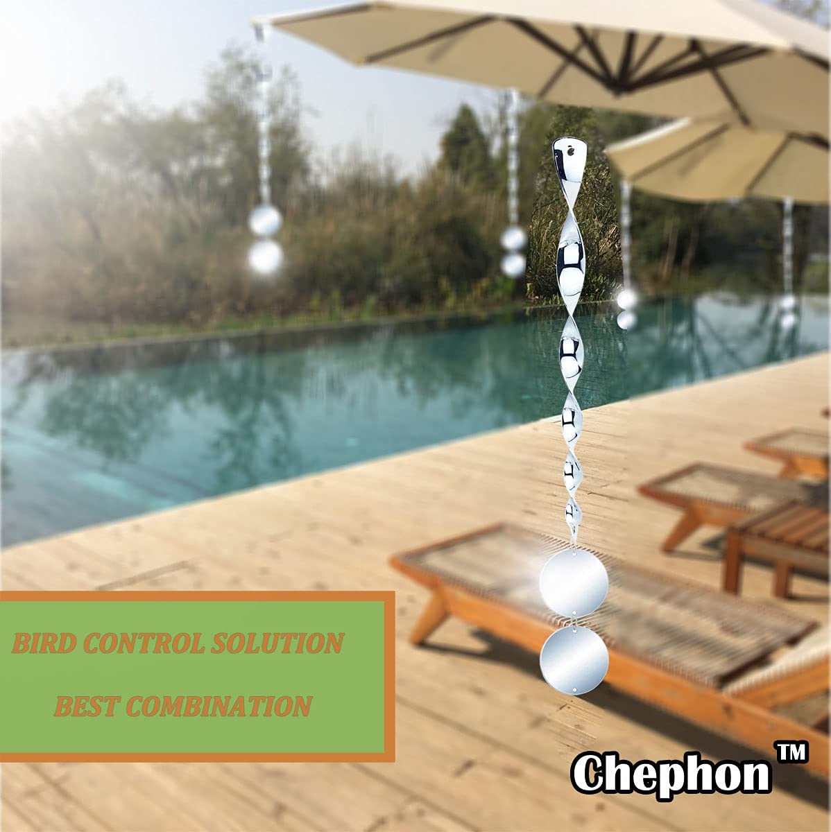 Chephon bird deterrent near trees helps reduce window strikes.