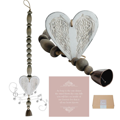 Cherish Gift Co sympathy wind chime in modern white, ideal for memorial spaces