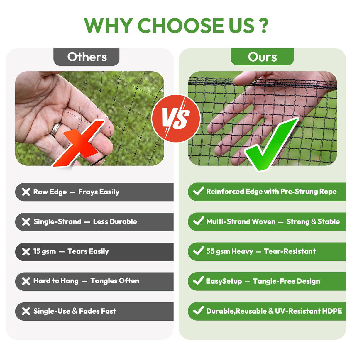 CHFAPH deer fence netting easy installation with included stakes