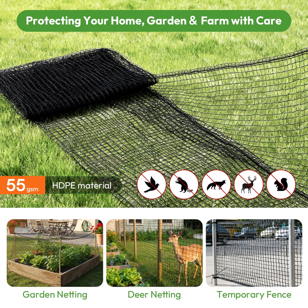 CHFAPH netting used as poultry fence around coop