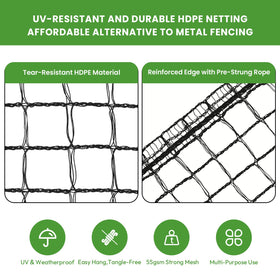 CHFAPH easy-install netting with built-in ropes speeds up setup