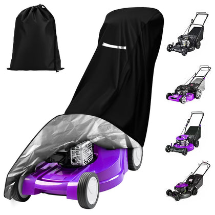 CHGANG lawn mower cover on a mower showing universal fit and protection