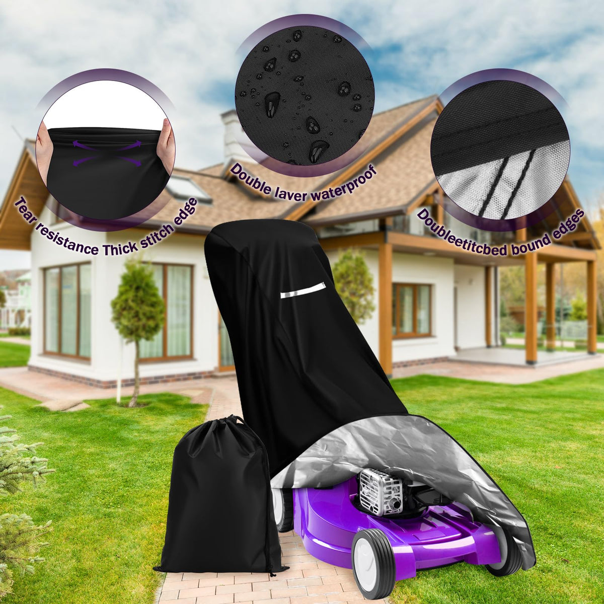 CHGANG universal-fit graphic illustrating compatibility with most mowers