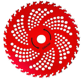 The chhcjqyyf 9-inch carbide tipped trimmer blade for precise weed trimming.