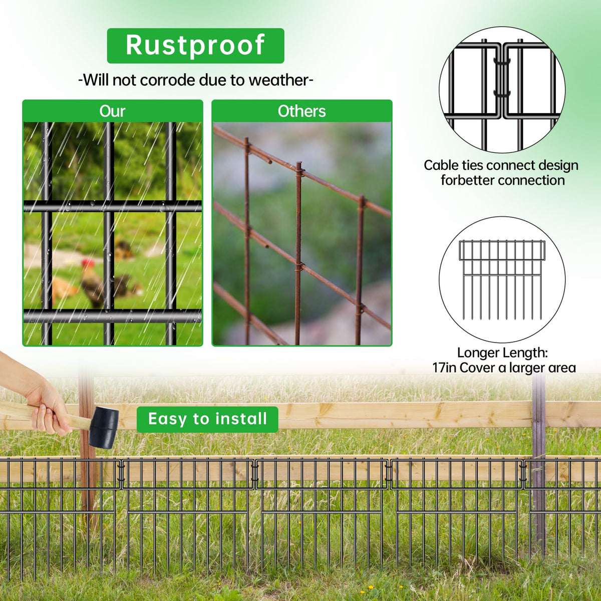 CHTSJQW outdoor garden border defines beds while keeping pets away.