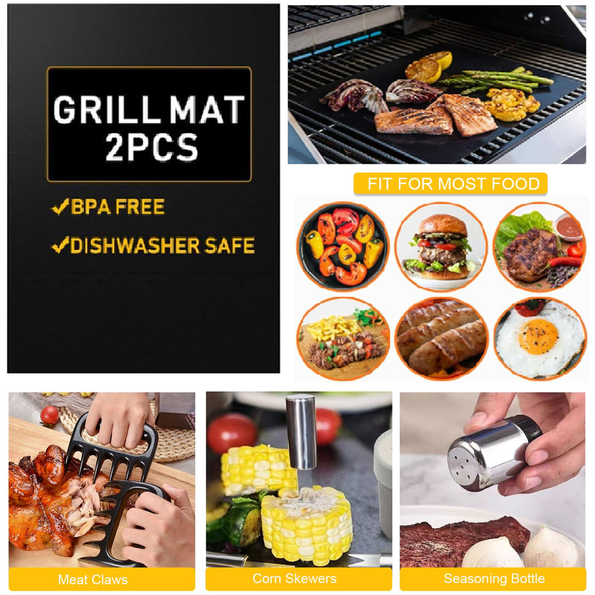 CHI SHANG apron and meat claws for safe handling and mess-free grilling