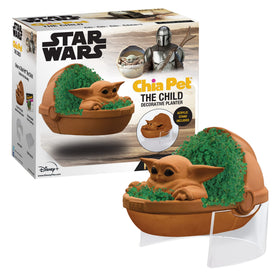 Chia Pet Floating Edition Baby Yoda with Stand, a playful centerpiece that grows.