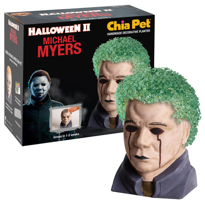 Chia Pet Michael Myers seed pack showing included planting seeds for three cycles.