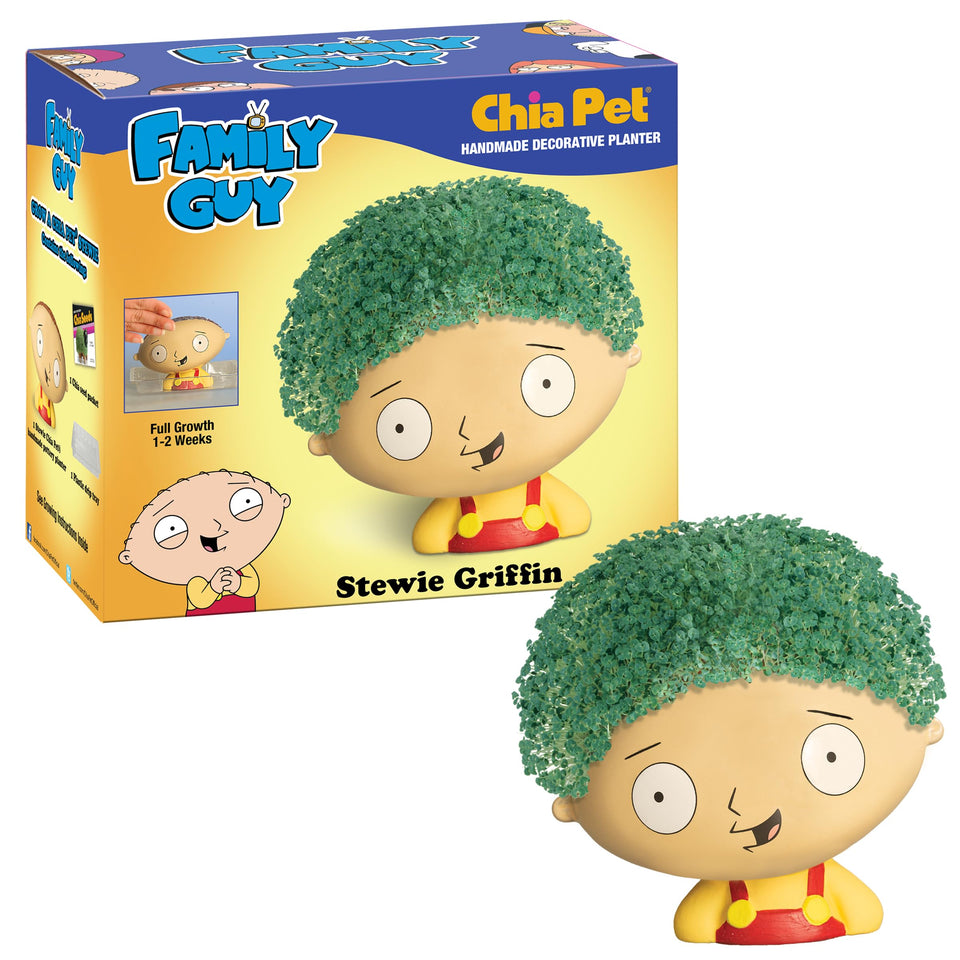 Chia Pet Stewie Griffin with seed pack for quick indoor gardening