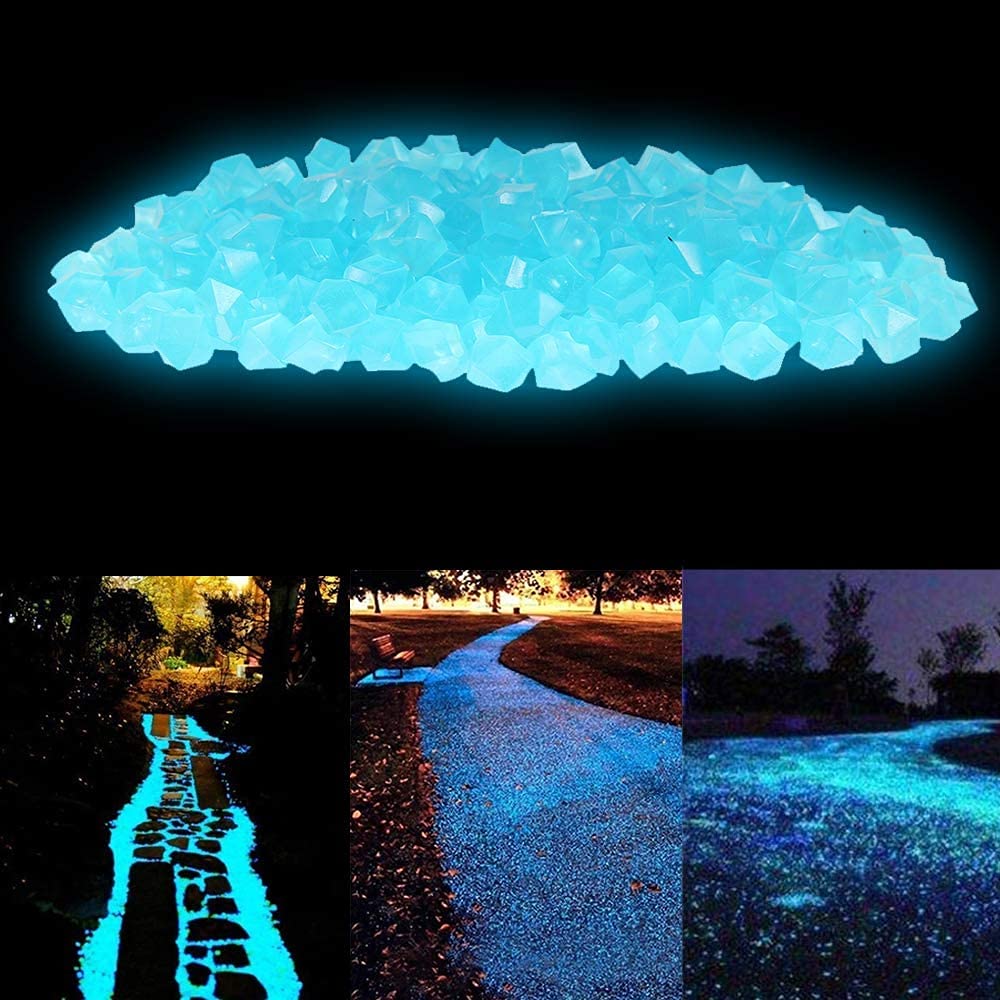 Chic Style glow stones line garden edges, adding color after dark.