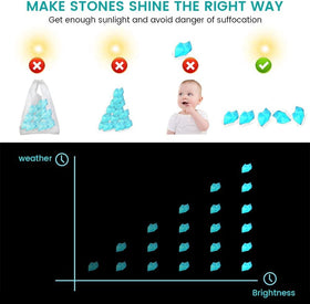 Chic Style glow stones emit blue glow in the dark for garden ambiance