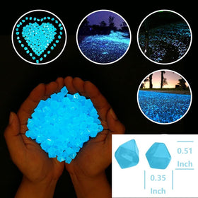 Chic Style glow stones brighten a pond with blue glow after sunset